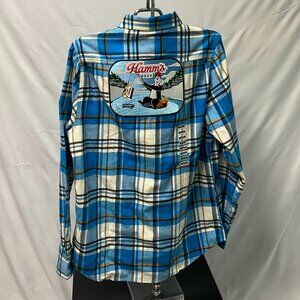 Hamm's Bear Fishing Bear Vintage Style Flannel - NWT